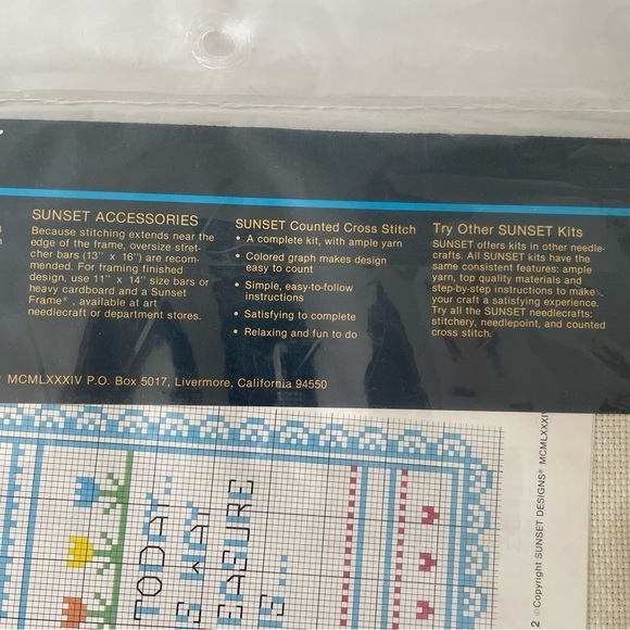 Sunset Counted Cross Stitch- Bless This Child - For 11x14 Frame- New- Kit #2981 - Picture 5 of 6